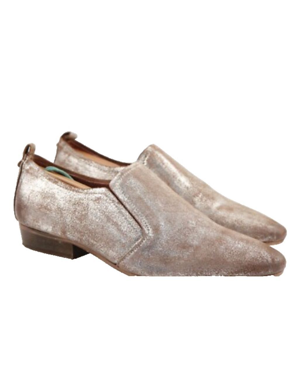 Seychelles Women's Flats Size 10 Slip On Shoe Loafer Pointed Silver Metallic